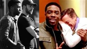 小勞勃道尼笑倒在查德威克鮑斯曼懷中。（圖／翻攝自小勞勃道尼IG）