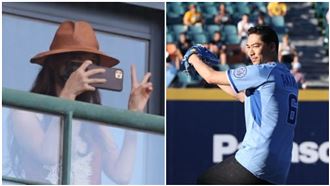 姐夫來台帥氣開球！林志玲甜現身狂拍