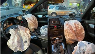 驚悚畫面曝　水貨賓士安全氣囊突爆開
