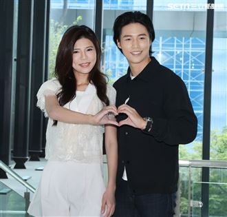 三立台灣台戲說台灣「新娘神救姻緣」「林瑞陽之子」林禹、 三立首次演出、「炮仔聲」張懷媗接受媒體聯訪。（記者邱榮吉/攝影）