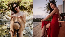 何美曬出多張溪邊「野外露出」泳衣照秀魔鬼絕辣好身材。（圖／翻攝自何美IG）