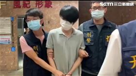 羅育祥誘拐囚禁14歲高雄少女，被捕後拒絕夜間偵訊，被高雄警方帶回收容所，隔天一早繼續訊問。（圖／翻攝畫面）