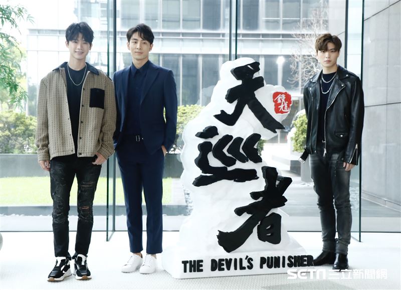 三立新戲《天巡者》曾莞婷帶管麟,王碩瀚,洪言翔亮相。（圖／記者林聖凱攝影）