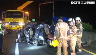 中山高新營段3車連環撞！2死1傷