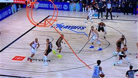 重播後發現Steven Adams應該有空檔機會。（圖／翻攝自推特）