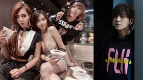 小豬連按讚苗苗、Yumi豪乳網紅合照。（圖／翻攝自苗苗IG）