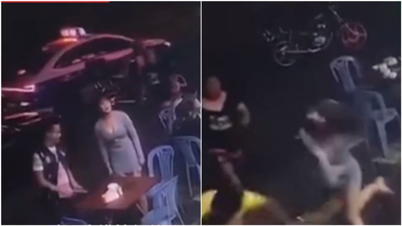 男友遭壞人打趴！正妹逆襲1人戰全場