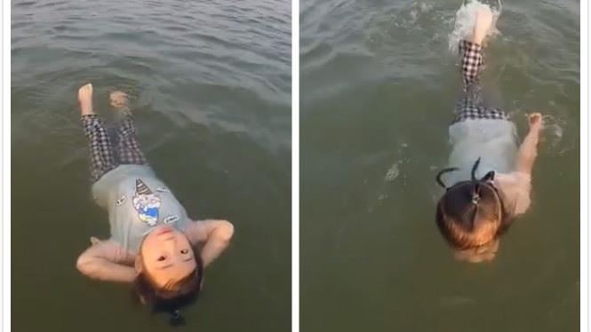 上輩子是魚？2歲童10分鐘橫渡湖泊