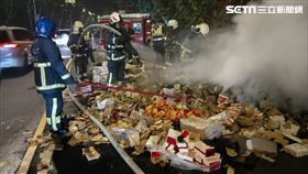 鬼月,金紙,回收車起火,板橋,翻攝畫面