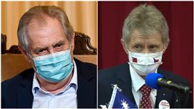 左：捷克總統齊曼（Milos Zeman）右：捷克參議院議長韋德齊（Miloš Vystrčil）、組合圖／美聯社、資料照