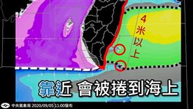 氣象局早已示警這幾天海邊嚴防長浪。（圖／氣象局提供）