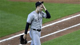 ▲洋基歐塔維諾（Adam Ottavino）沒有抓下出局數失6分退場。（圖／美聯社／達志影像）