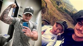  來自澳洲的一位壯碩的男子傑克（Jake James），在IG上刊登了一則「爸爸租賃 Daddying」服務，以父親的身份替你照顧孩子。（圖／翻攝自Jake James的IG）