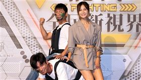 藝人楊子儀、蔡昌憲、吳怡霈出席三立電視與國防部製播的「能戰！全民新世界」軍事旗艦節目首播記者會。（記者邱榮吉/攝影） 業配勿用