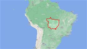 位於馬托格羅索州（紅框處）的大沼澤地區火勢已經蔓延2個月。（圖取自Google地圖網頁google.com/maps）