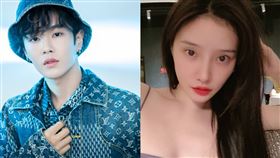 李汶翰被拍到和易易梓當街親密互動。（圖／翻攝自微博）