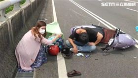 嘉義,高鐵大道,暖心小姐姐,車禍,遮陽