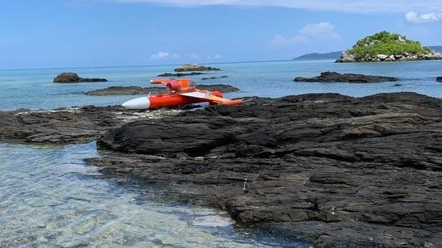 沖繩海岸無人機　有漢字是台灣的嗎？