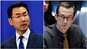  美國駐聯合國代表團政治協調員韓特（Rodney Hunter）、耿爽，組合圖／翻攝自中國外交部官網、美聯社／達志影像