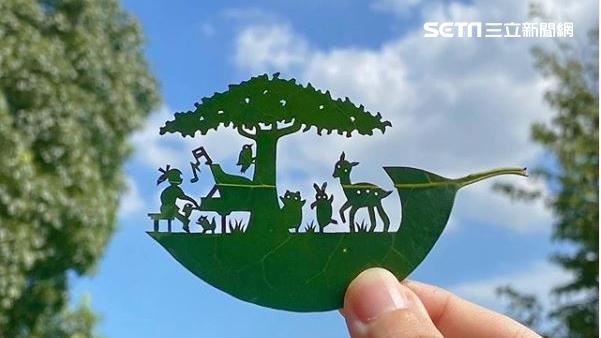 1片葉子變森林！巴掌大畫布萬人看呆