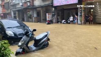 豪雨狂炸基隆　民眾家門前驚見黃河