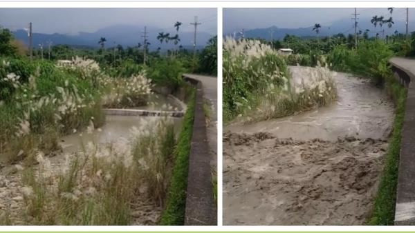 山區下雨下游水勢…5秒溢堤驚悚影曝