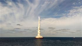 中國15日在黃海海域以長征11號海射型運載火箭將「吉林一號」高分03系列的9顆衛星送入預定軌道。（中新社）