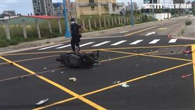 騎士噴飛,死亡車禍,不治,新北,翻攝畫面