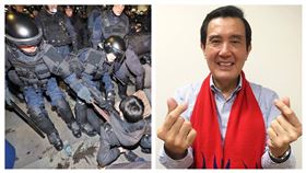 太陽花、馬英九(組合圖)