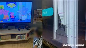 男童拯救佩佩豬砸電視／方爸爸授權提供（其他稿件勿用）