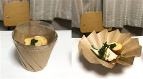 日本,餐廳,外帶,牛皮紙,摺紙杯,盤子。(圖/翻攝自FURUICHI Shohei推特)