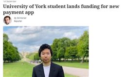 來自台灣，目前就讀英國約克大學管理學院3年級的張耀昀開發名為KodyPay的手機支付App，獲得著名企業挹注高達180萬英鎊（新台幣6767萬元）資金。（圖取自約克大學網頁yorkpress.co.uk）