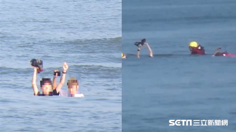 2女大安濱海踏浪　驚險滅頂畫面曝