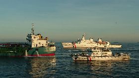 陸抽砂運砂船違法越界遭海巡查扣