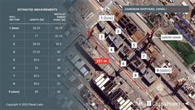 華府智庫「戰略暨國際研究中心」中國國力計畫公布8月18日的衛星照片顯示，中國第3艘航艦正在上海江南造船廠進行組裝。（圖／翻攝自twitter.com/CSIS）
