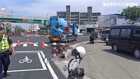 苗栗混泥土車輾斃８４歲爺／翻攝畫面