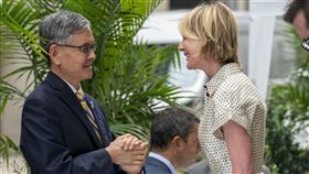 我國駐紐約台北經濟文化辦事處最高官員李光章、美國駐聯合國大使柯拉夫特（Kelly Craft）進行午餐會。（圖／AP授權）