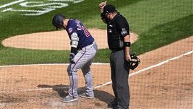 ▲雙城唐納森（Josh Donaldson）敲出全壘打後被趕出場。（圖／美聯社／達志影像）