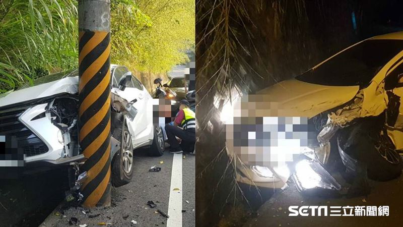 台3線獅潭段連2起自撞　車頭全凹了