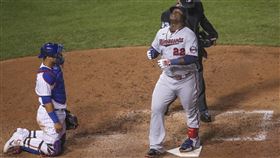 ▲雙城一壘手沙諾（Miguel Sano）炸裂453英呎全壘打。（圖／美聯社／達志影像）