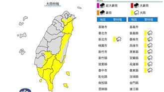 快訊/雨區擴大!8縣市續發大雨特報