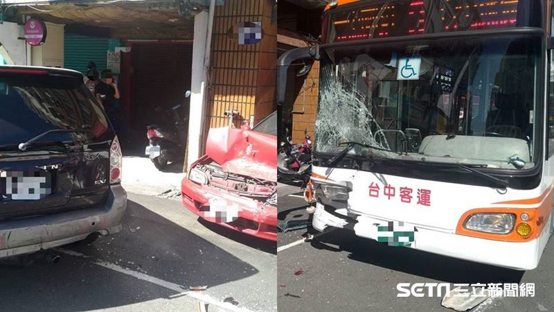 他臨停…公車煞不住　慘釀9車連環撞