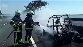 火燒車,東石,沙灘車(翻攝畫面)