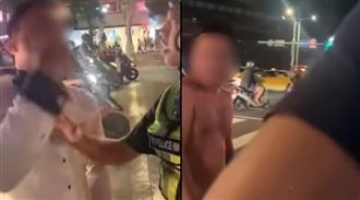 跳車把機車妹扯下車　醉漢與警爆扭打