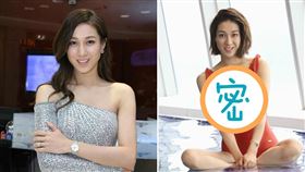 鍾嘉欣睽違16年罕見大解放，紅色泳衣深V開高衩。（圖／翻攝自鍾嘉欣IG）