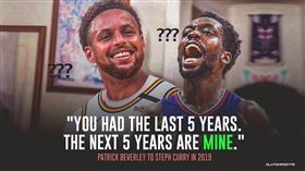 NBA／季初嗆柯瑞　瘋狗貝打臉自己
NBA,金州勇士,Stephen Curry,洛杉磯快艇,瘋狗貝,Patrick Beverley,打臉
翻攝自推特 ClutchPoints