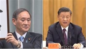 菅義偉,習近平(組合圖)