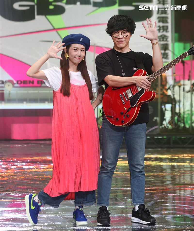 「第55屆電視金鐘獎」主持人盧廣仲、Lulu彩排。（記者邱榮吉/攝影）