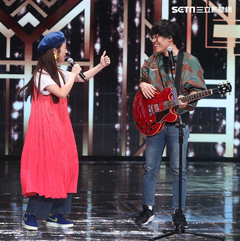 「第55屆電視金鐘獎」主持人盧廣仲、Lulu彩排。（記者邱榮吉/攝影）