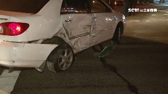 疑為閃違規車輛　轎車失控衝撞路人
